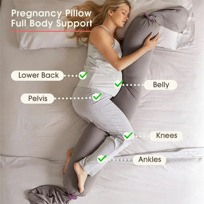 Ortekor ComfortNest | Oreiller de grossesse réglable pour tout le corps avec housse amovible | Soutien ergonomique pour un meilleur sommeil