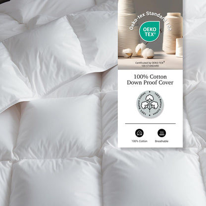 Down Comforter All Season Lightweight Breathable Quilt for Single Double Queen King Bed White Pink Gray 95% Goose Filled Year Round