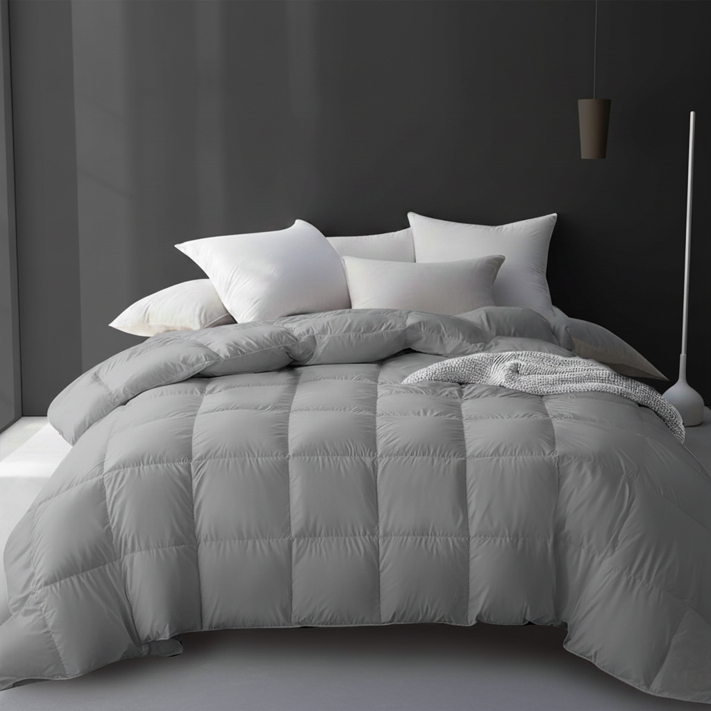 Down Comforter All Season Lightweight Breathable Quilt for Single Double Queen King Bed White Pink Gray 95% Goose Filled Year Round