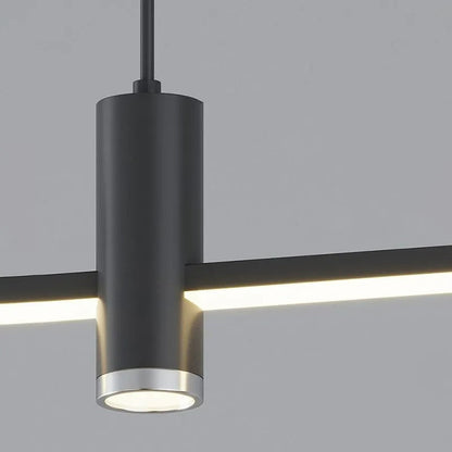 Suspension linéaire à deux spots en métal, luminaire moderne réglable pour îlot de cuisine, salle à manger et salon