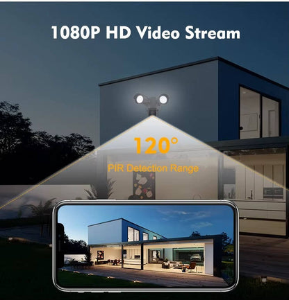 Projecteur de sécurité à LED puissant avec caméra et détection de mouvement