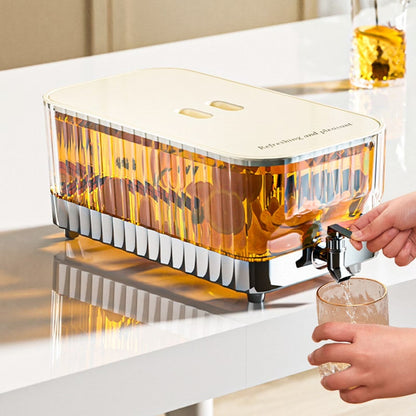 Distributeur de boissons élégant en verre de 5,3 L avec poignée à versage facile