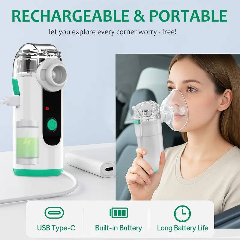 Inhalateur de brume compact rechargeable par USB avec écran numérique