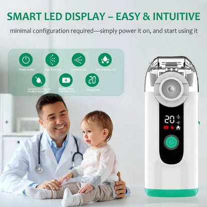 Inhalateur de brume compact rechargeable par USB avec écran numérique