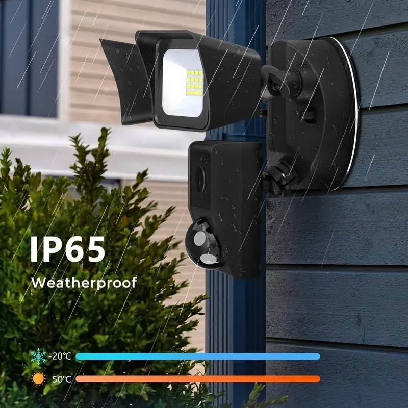 Projecteur de sécurité à LED puissant avec caméra et détection de mouvement