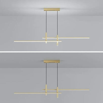 Suspension linéaire à deux spots en métal, luminaire moderne réglable pour îlot de cuisine, salle à manger et salon