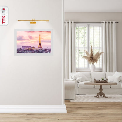 Applique LED pour tableau 63,5 cm en aluminium, rampe d'éclairage pour peintures, cadres et miroirs, blanc chaud 8 W, éclairage d'accentuation réglable pour galerie
