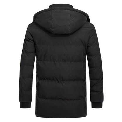 Waterproof Insulated Winter Parka Jacket with Detachable Hood for Men | Cold Weather Outdoor Coat with Padded Lining