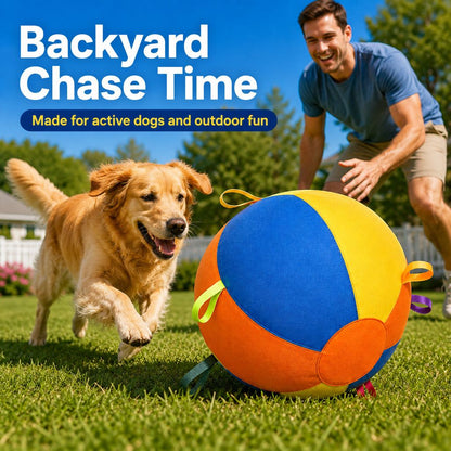 Ortekor Inflatable Dog Play Ball for Backyard & Indoor Play - Oversized Chase and Tug Toy to Burn Energy and Ease Boredom
