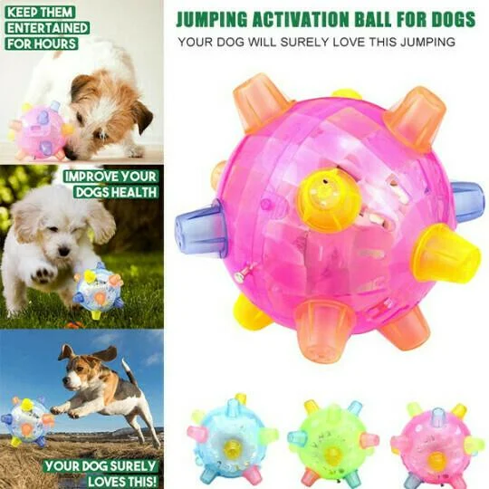Motion-Activated Dog Toy Ball with LED Lights and Sounds for Indoor Play and Exercise