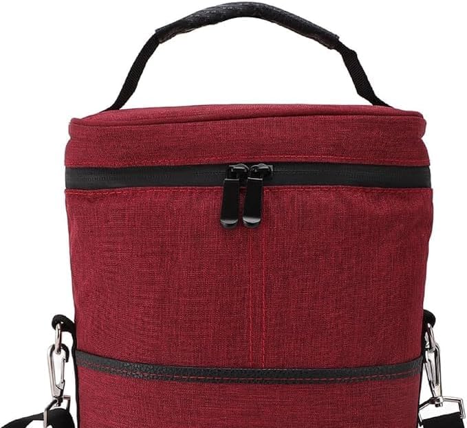 Padded Two-Bottle Wine Carrier Bag with Shoulder Strap for Picnics Parties Outdoor Travel Beach Dinner Events Wine Tastings Gifts