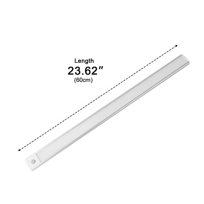 Lampe LED à détecteur de mouvement pour sous-meuble, rechargeable par USB, barre fine en aluminium pour cuisine, placard, garde-manger, couloir, 3 températures de couleur, sans fil