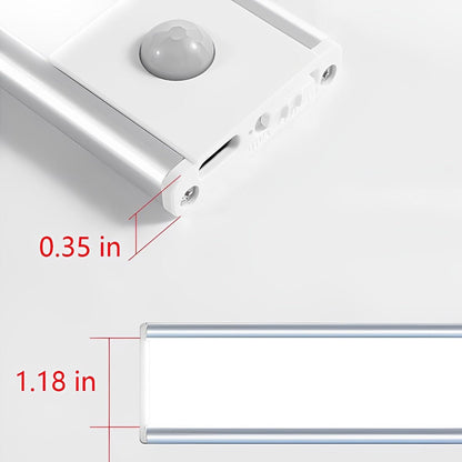 Lampe LED à détecteur de mouvement pour sous-meuble, rechargeable par USB, barre fine en aluminium pour cuisine, placard, garde-manger, couloir, 3 températures de couleur, sans fil
