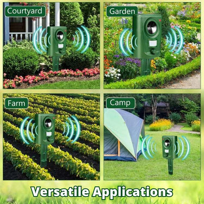 Outdoor Motion-Activated Cat Deterrent Device – Weatherproof Sonic Animal Repeller for Yard & Garden Protection