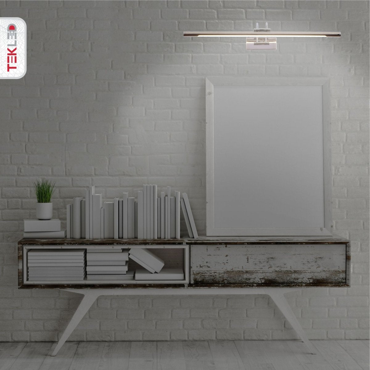Applique LED pour tableau 63,5 cm en aluminium, rampe d'éclairage pour peintures, cadres et miroirs, blanc chaud 8 W, éclairage d'accentuation réglable pour galerie
