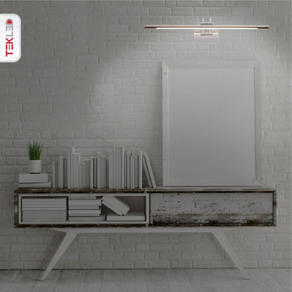 Applique LED pour tableau 63,5 cm en aluminium, rampe d'éclairage pour peintures, cadres et miroirs, blanc chaud 8 W, éclairage d'accentuation réglable pour galerie