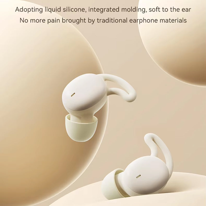 Sleep Earbuds with Passive Noise Isolation – Side Sleeper Comfort Design, 5-Hour Battery, Bluetooth 5.3, Touch Controls, Soft Silicone Fit