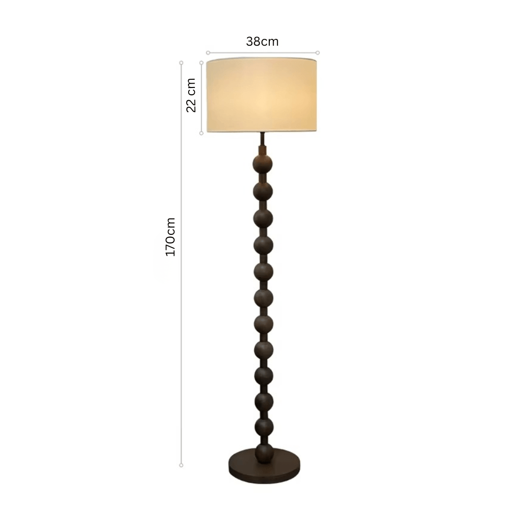 Tall Wooden Standing Lamp with Natural Fabric Shade 67 Inch for Bedroom Living Room Corner Reading Cozy Ambient Light Sculptural Base Modern