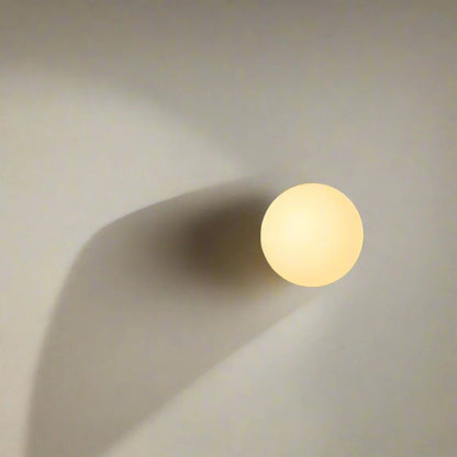 Floating Orb Wall Sconce with Frosted Glass Shade – Modern Minimalist Design for Bedroom, Bath & Hallway – Hidden Mount LED Light Fixture