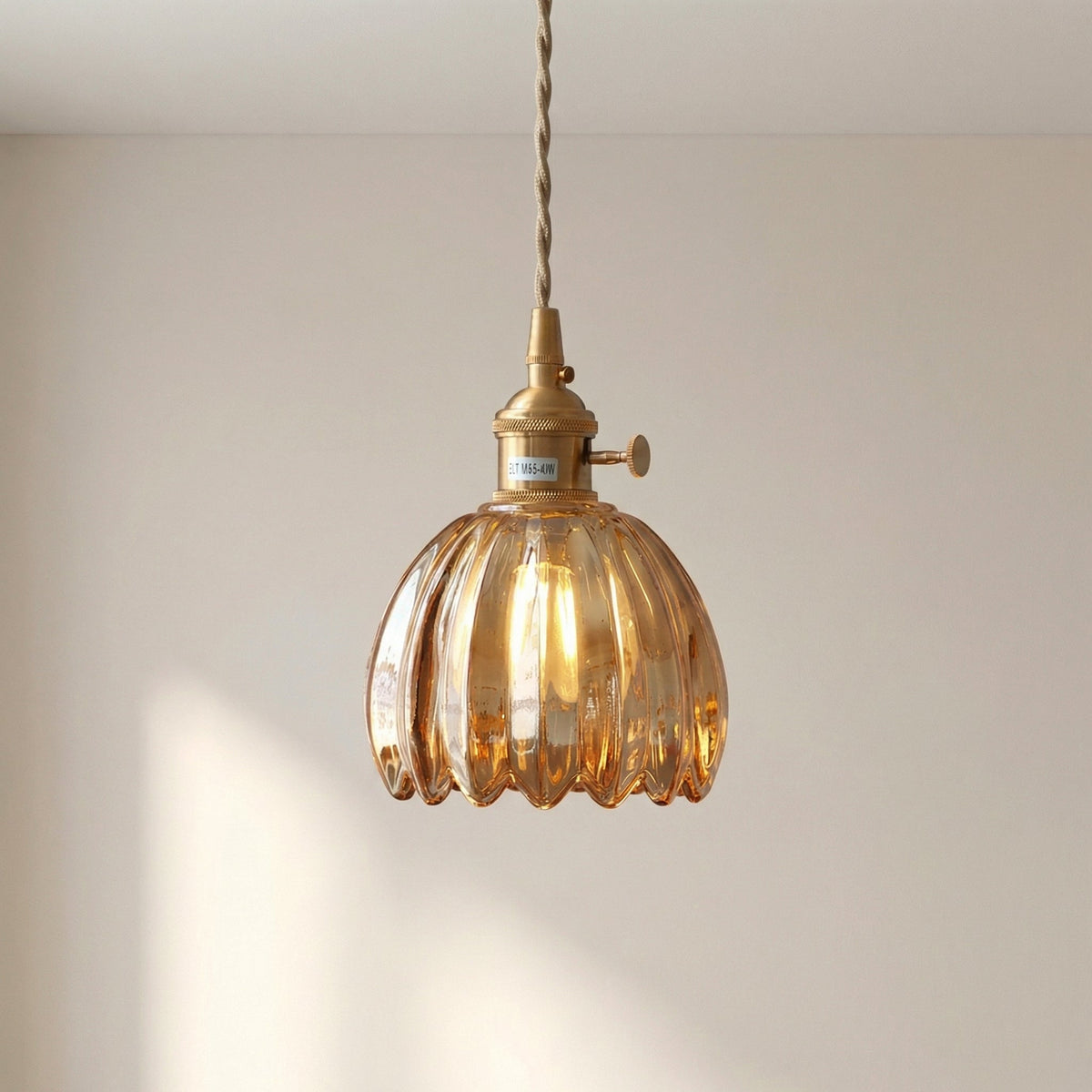 Glass Pendant Light Fixture with Adjustable Cord for Dining Room & Kitchen Island – Modern Minimalist E27 Socket Hanging Lamp