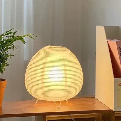 Compact Bedside Reading Lamp with Paper Shade & Aluminum Frame for Bedroom, Living Room & Office Lighting