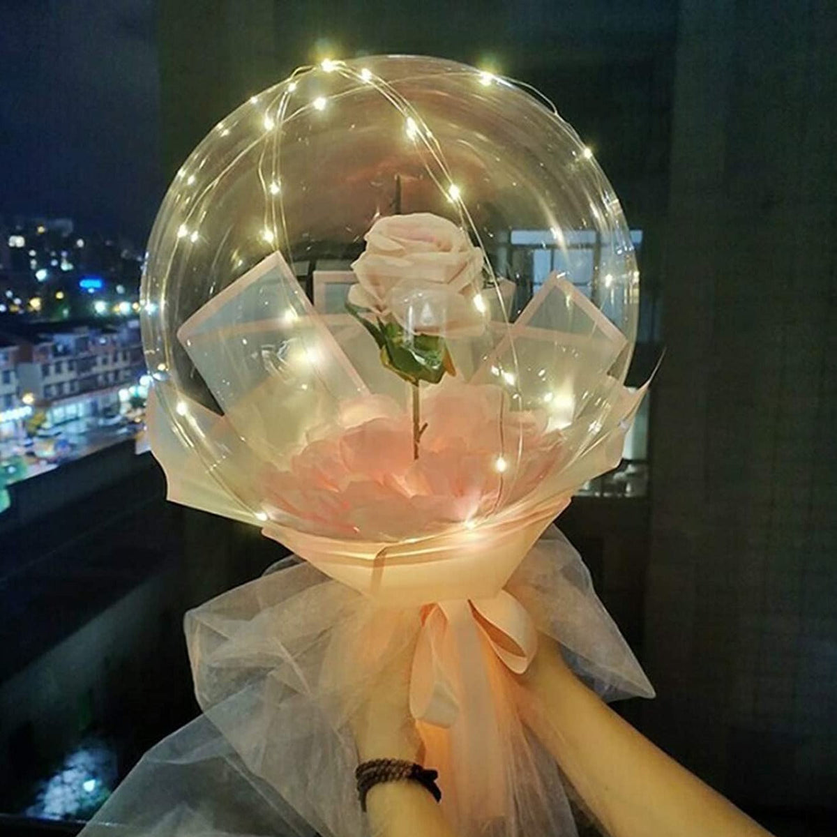 Ballons d'anniversaire à LED, ballons lumineux pour fête et mariage, décorations de ballons personnalisables avec filets lumineux