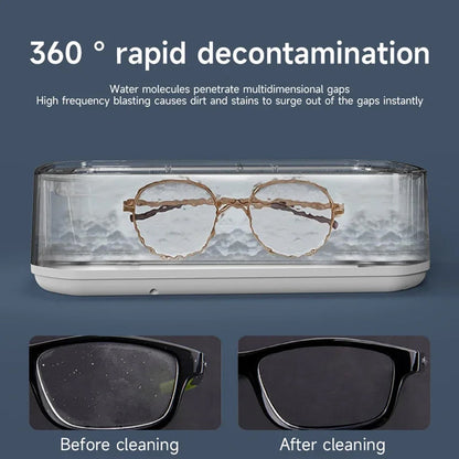 Ultrasonic Jewelry Cleaner 22oz Tank Sonic Vibration for Rings Glasses Watches Dentures 3 Timer Settings Quiet Operation Stainless Steel