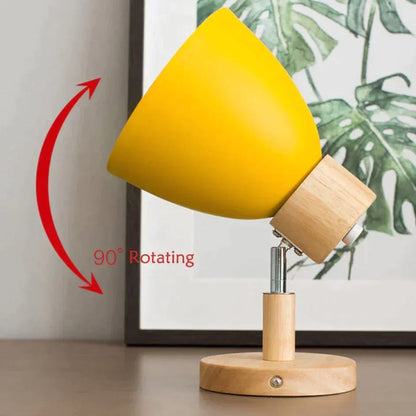 Wall-Mount Reading Sconce with Wood Accent & Adjustable Arm for Bedroom, Living Room & Home Office
