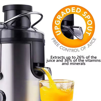 High-Power Centrifugal Juice Extractor with Wide-Mouth Feeder & 2-Speed Control for Whole Fruits & Vegetables – 800W Motor