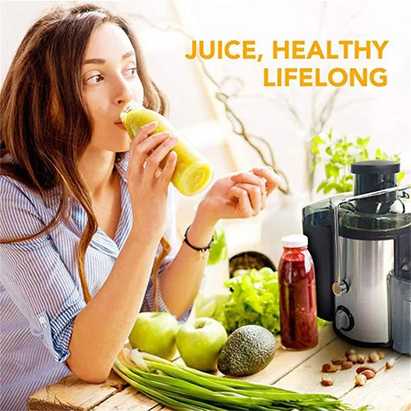 High-Power Centrifugal Juice Extractor with Wide-Mouth Feeder & 2-Speed Control for Whole Fruits & Vegetables – 800W Motor