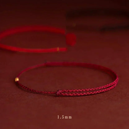 Handwoven Red Thread Bracelet with Sacred Beads for Good Luck and Spiritual Protection | Adjustable Cord Blessing Bracelet for Men Women