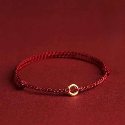 Handwoven Red Thread Bracelet with Sacred Beads for Good Luck and Spiritual Protection | Adjustable Cord Blessing Bracelet for Men Women