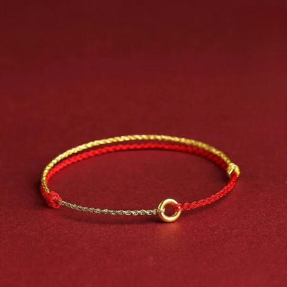 Handwoven Red Thread Bracelet with Sacred Beads for Good Luck and Spiritual Protection | Adjustable Cord Blessing Bracelet for Men Women