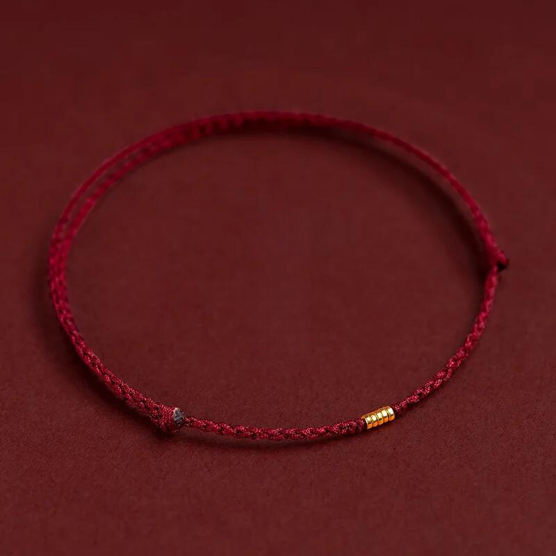 Handwoven Red Thread Bracelet with Sacred Beads for Good Luck and Spiritual Protection | Adjustable Cord Blessing Bracelet for Men Women
