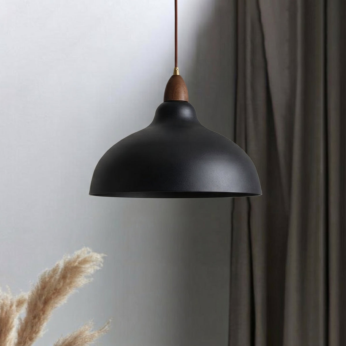 Nordic Wood & Metal Pendant Light – Height-Adjustable Drop Ceiling Fixture for Kitchen Island & Dining Room