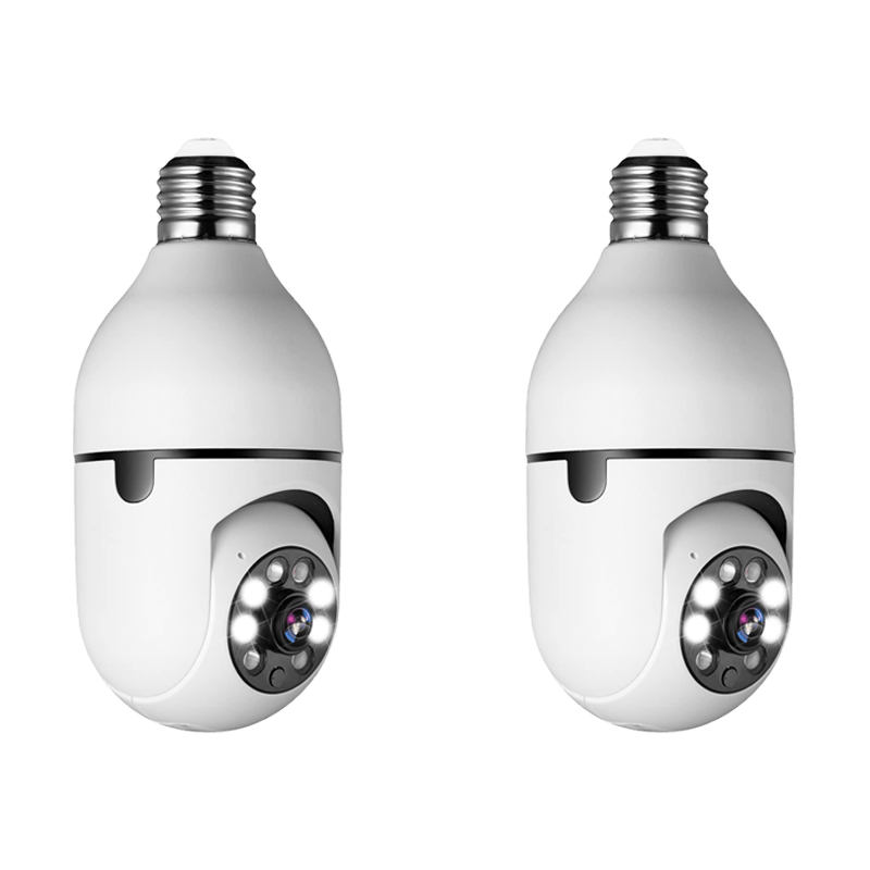 Smart LED Security Camera Bulb with 360° View, Motion Detection & Two-Way Audio for Home or Office