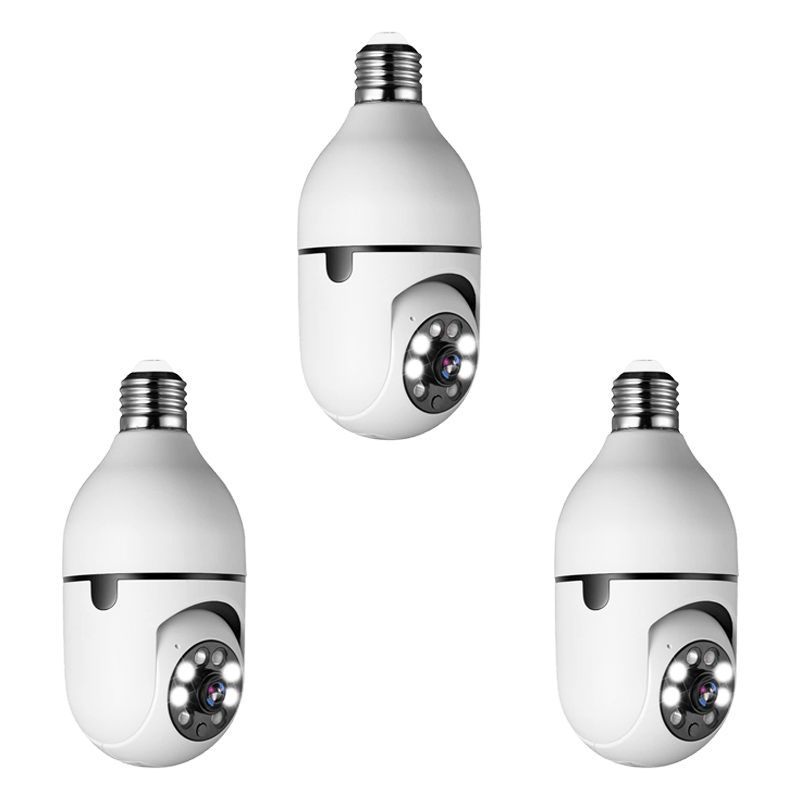 Smart LED Security Camera Bulb with 360° View, Motion Detection & Two-Way Audio for Home or Office