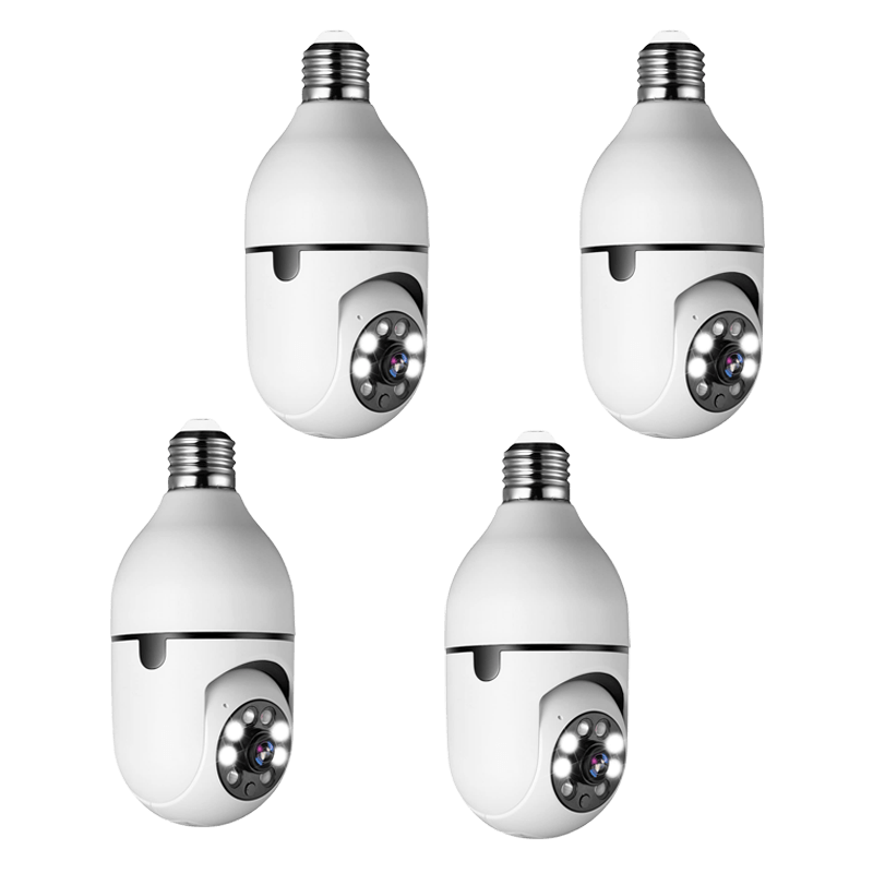 Smart LED Security Camera Bulb with 360° View, Motion Detection & Two-Way Audio for Home or Office