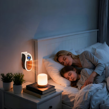 Plug-In Ceramic Space Heater with Digital Display & Timer for Bedroom, Bathroom, Office – Compact Wall Outlet Heater with Adjustable