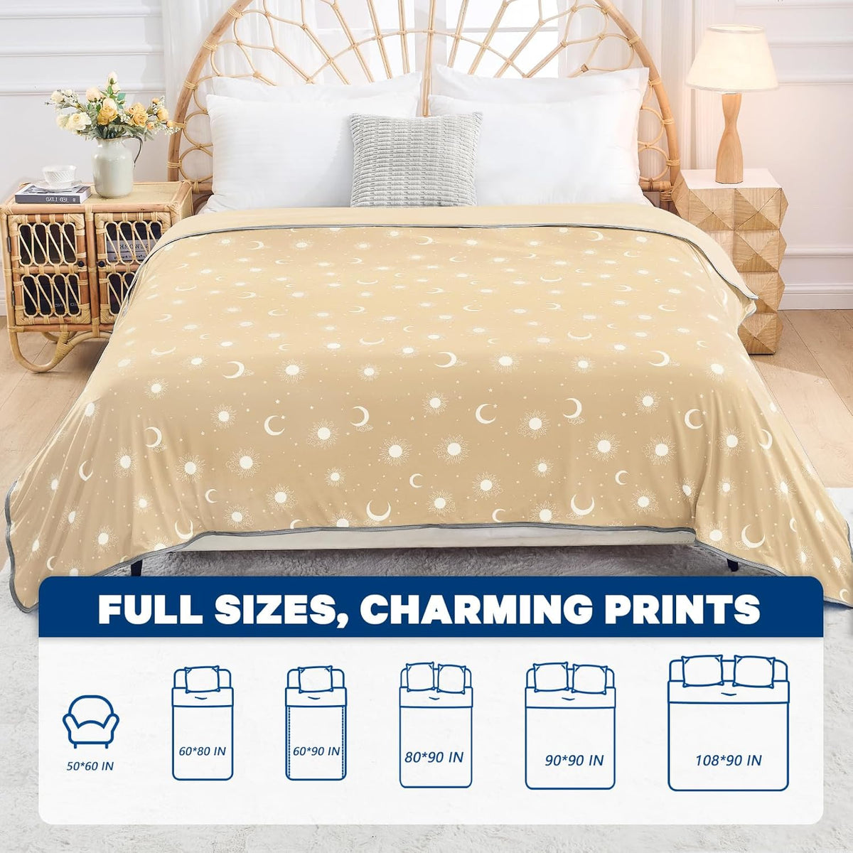 Confort douillet | Couverture rafraîchissante en tissu double face | Couverture d'été légère pour les dormeurs ayant chaud et les voyages