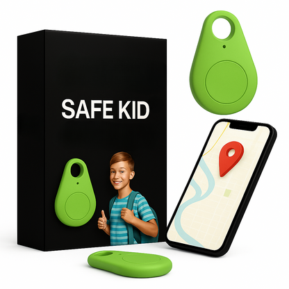 Kids GPS Tracking Tag with Real-Time Location & Emergency Button – Waterproof Clip-On Safety Device for Backpack or Clothing
