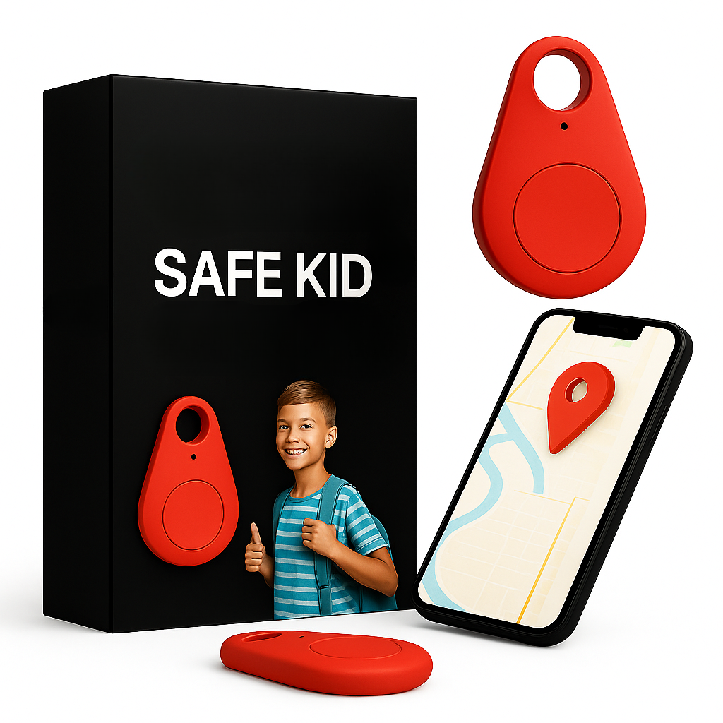 Kids GPS Tracking Tag with Real-Time Location & Emergency Button – Waterproof Clip-On Safety Device for Backpack or Clothing