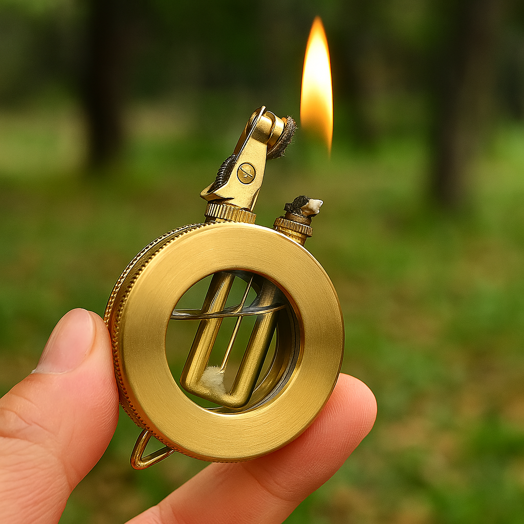 Vintage Metal Fuel Lighter with Classic Windproof Design for Everyday Use & Gifts