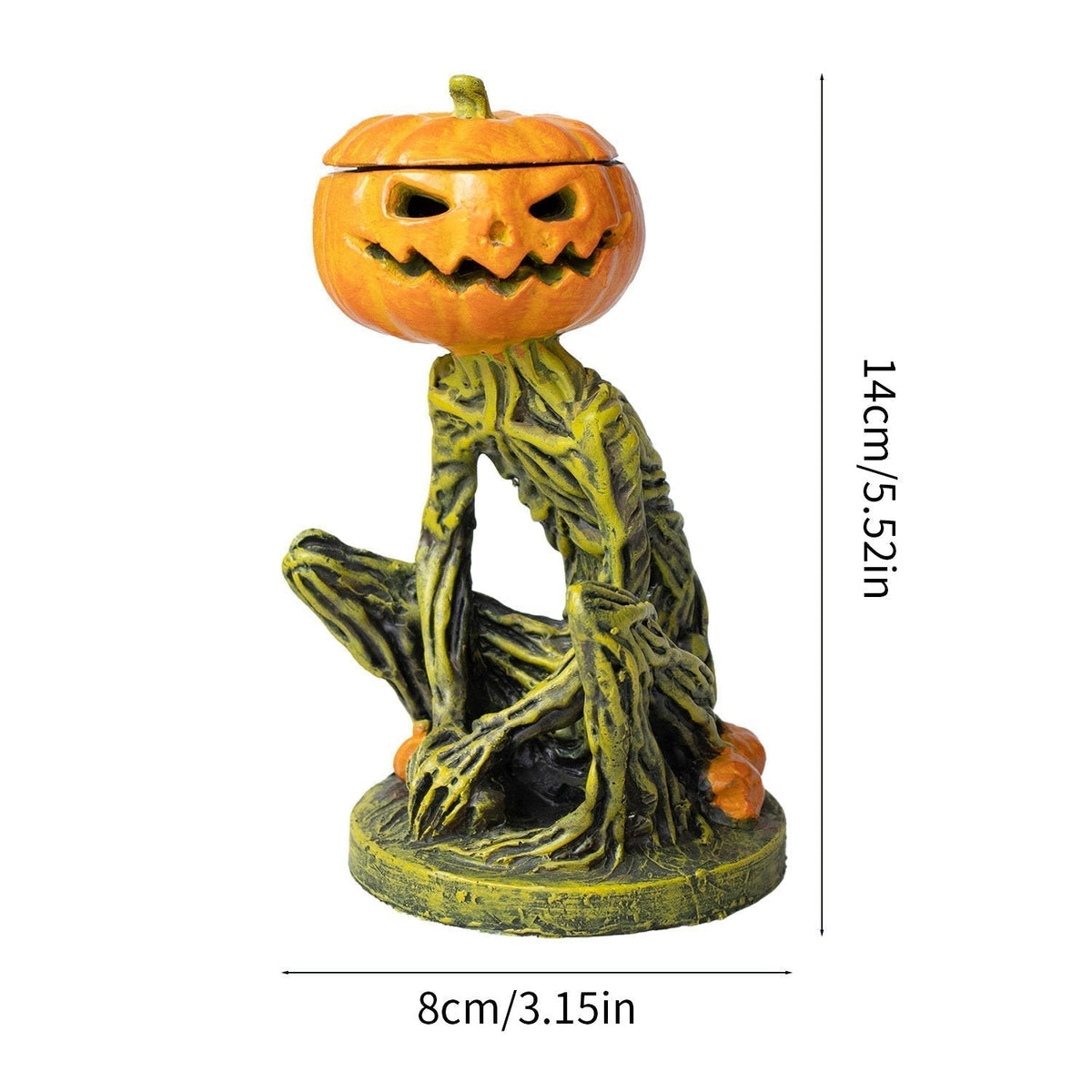 Phantom Pumpkin Grimm Decoration - Handmade resin halloween decor