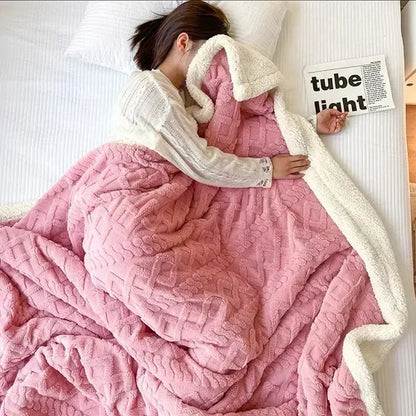 Couverture polaire Sherpa pelucheuse pour l'hiver — Jeté ultra-doux double face pour lit et canapé, couverture en microfibre lavable en machine, confortable