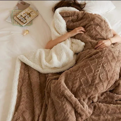 Couverture polaire Sherpa pelucheuse pour l'hiver — Jeté ultra-doux double face pour lit et canapé, couverture en microfibre lavable en machine, confortable