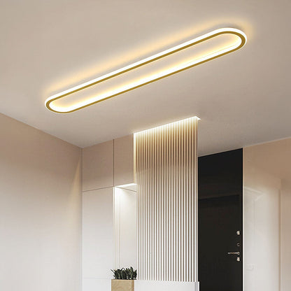 Plafonnier LED encastré ovale extra-plat noir et blanc pour chambre, couloir, entrée, foyer, éclairage contemporain, moderne et minimaliste