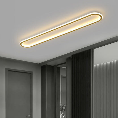 Plafonnier LED encastré ovale extra-plat noir et blanc pour chambre, couloir, entrée, foyer, éclairage contemporain, moderne et minimaliste