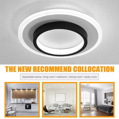 Flush Mount LED Disk Light 10W 20W Ultra-Slim 2 in Profile Black White for Low Ceilings Bedroom Hallway Foyer Apartment Living Room Modern H