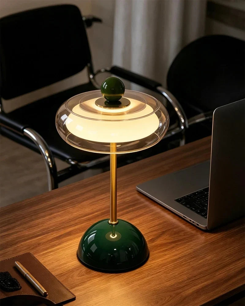 Rechargeable Mid-Century Modern Mushroom Desk Light with Touch Dimming & 3 Light Modes for Bedroom, Living Room & Office